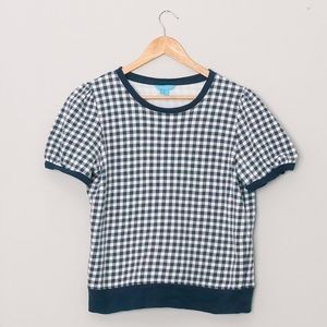 Draper James Natalie Gingham Sweatshirt Size Medium